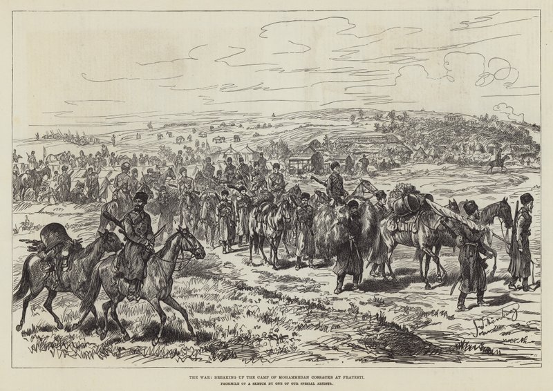 La guerra, smantellamento del campo dei cosacchi musulmani a Fratesti da Johann Nepomuk Schonberg