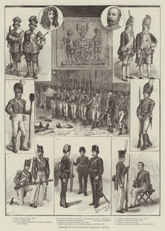 Schizzi della Honourable Artillery Company da Johann Nepomuk Schonberg