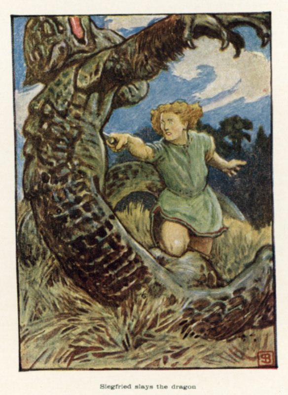 Sigfrido uccide il drago da John Byam Liston Shaw