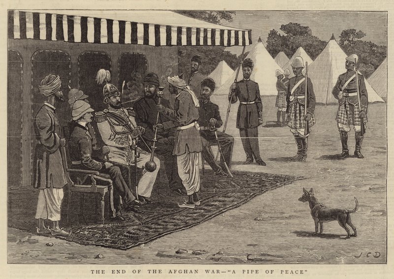 La fine della guerra afgana, una pipa della pace da John Charles Dollman