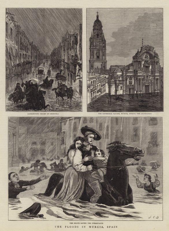 Le Inondazioni a Murcia, Spagna da John Charles Dollman