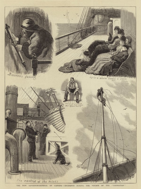 Il nuovo Governatore Generale del Canada, incidenti durante il viaggio del Sarmatian da John Charles Dollman