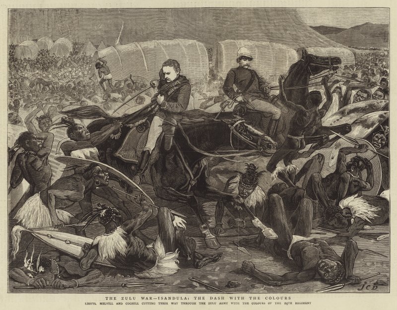 La Guerra Zulu, Isandula, la Corsa con i Colori da John Charles Dollman