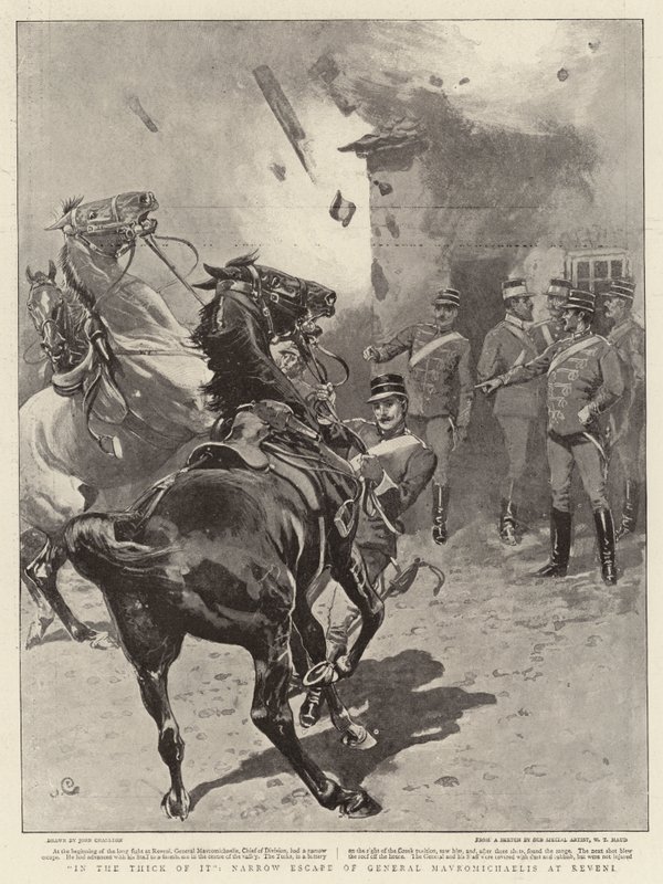 Nel mezzo della battaglia, fuga stretta del generale Mavromichaelis a Reveni da John Charlton