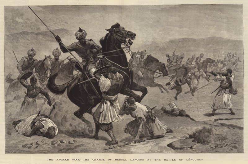 La guerra afgana, la carica dei lancieri del Bengala alla battaglia di Dehouruk da John Charlton