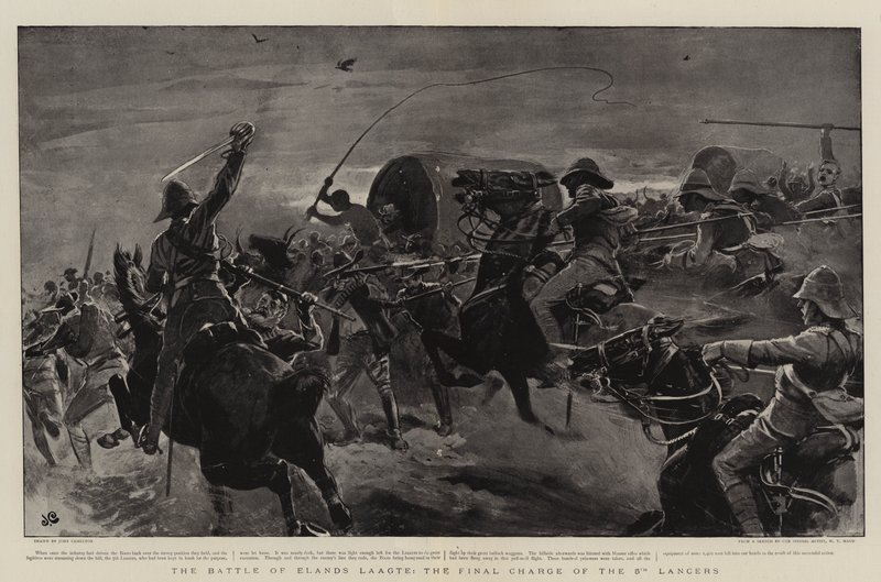 La battaglia di Elands Laagte, la carica finale dei 5th Lancers da John Charlton