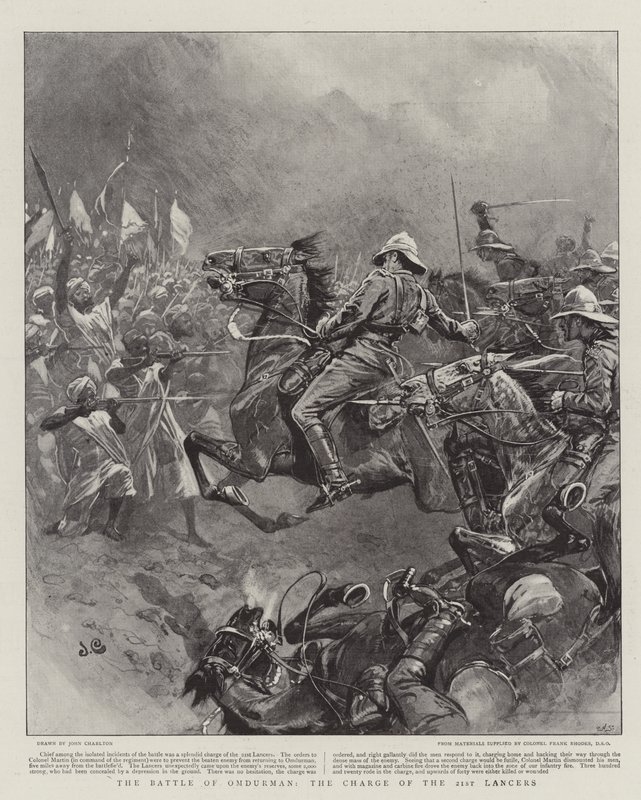 La battaglia di Omdurman, la carica dei 21° Lancieri da John Charlton