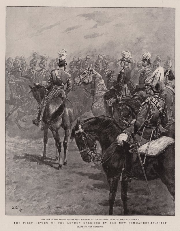 La prima revisione della guarnigione di Londra da parte del nuovo comandante in capo da John Charlton