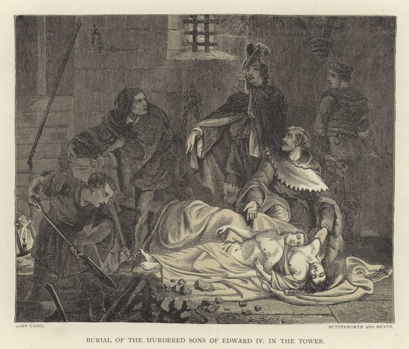 Sepoltura dei figli assassinati di Edoardo IV nella torre da John Cross