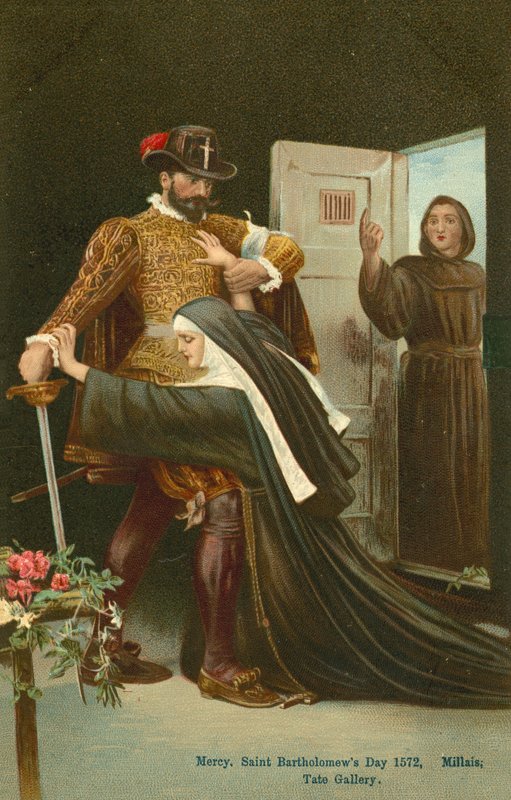 Misericordia, Giorno di San Bartolomeo, 1572 (cromolitografia) da John Everett Millais