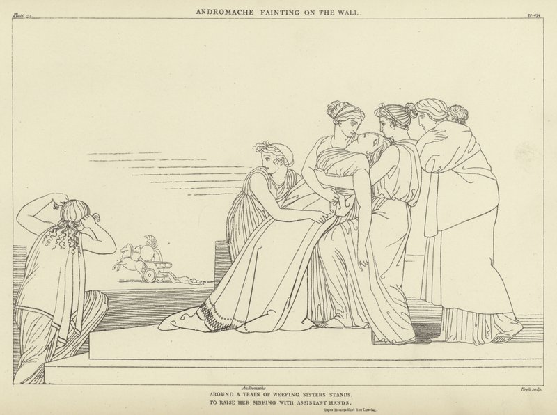 Andromaca svenuta sul muro da John Flaxman