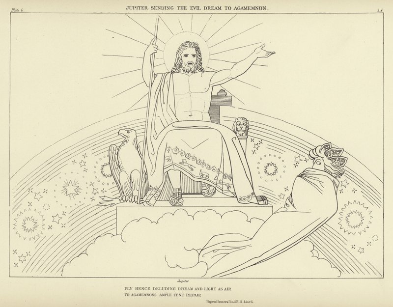 Giove invia il Sogno Malvagio ad Agamennone da John Flaxman
