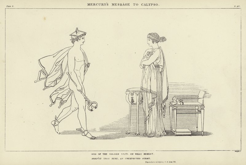 Il messaggio di Mercurio a Calipso da John Flaxman