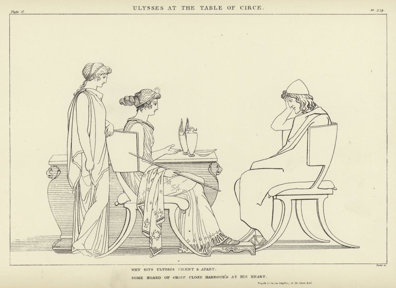 Ulisse alla Tavola di Circe da John Flaxman