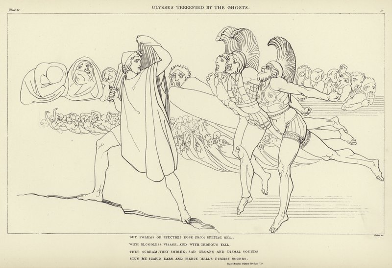 Ulisse terrorizzato dai Fantasmi da John Flaxman
