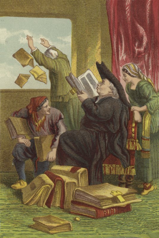 Distruzione della biblioteca di Don Chisciotte da John Gilbert