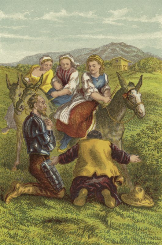 Don Chisciotte, Sancho e le ragazze di campagna da John Gilbert