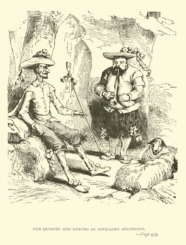 Don Chisciotte e Sancio come pastori innamorati da John Gilbert