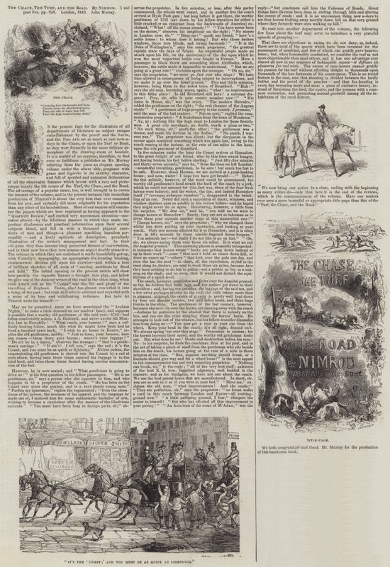 La caccia, il prato e la strada, di Nimrod da John Gilbert