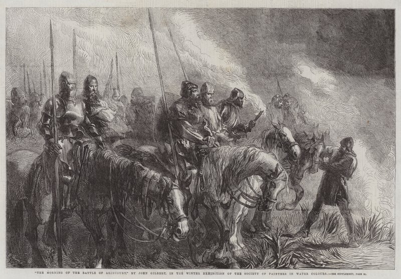 La mattina della battaglia di Agincourt, nella mostra invernale della Society of Painters in Water Colours da John Gilbert