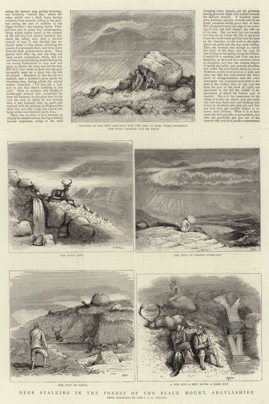 Caccia al cervo nella Foresta del Black Mount, Argyllshire da John Guille Millais