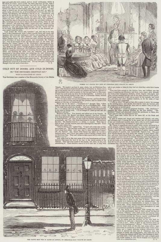 Freddo fuori e freddo dentro, o il giorno di Natale di Tom Smithers da John Leech
