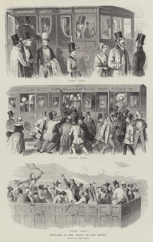 Inghilterra nel 1842, andando al Derby da John Leech
