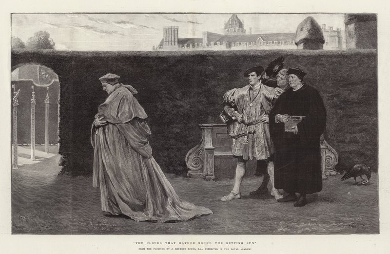 Le nuvole che si raccolgono intorno al sole al tramonto da John Seymour Lucas