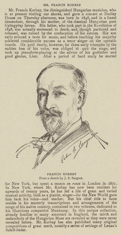 Francis Korbay da John Singer Sargent