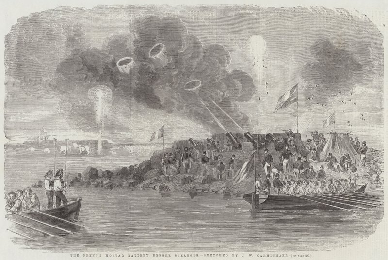 La batteria di mortai francesi davanti a Sveaborg da John Wilson Carmichael
