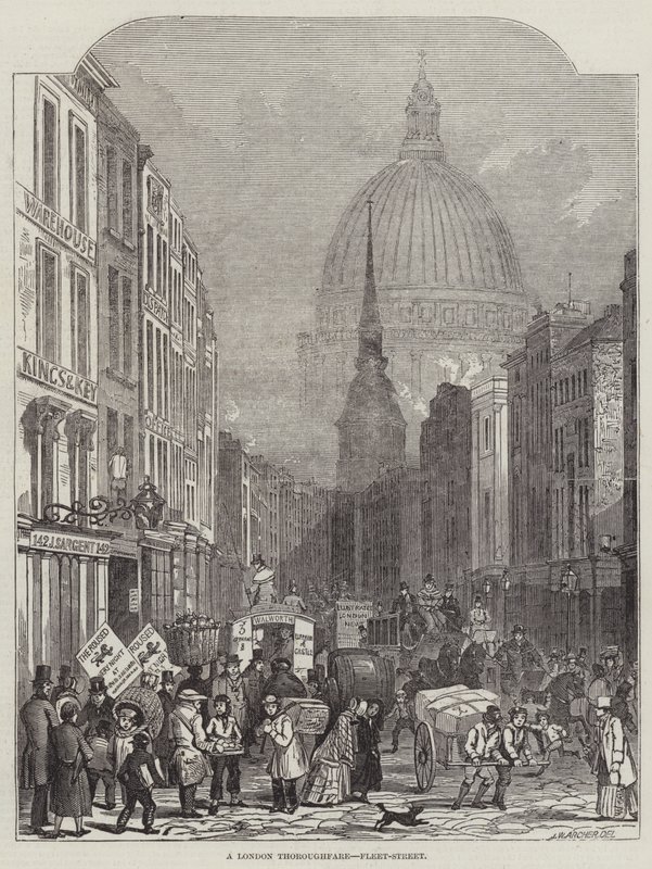 Una strada di Londra, Fleet-Street da John Wykeham Archer