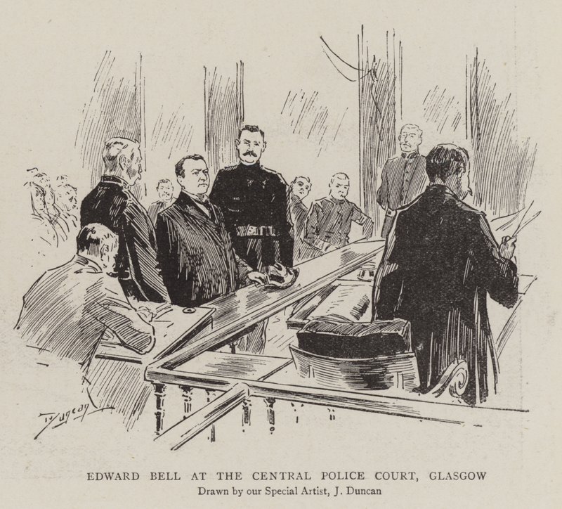 Edward Bell alla Corte di Polizia Centrale, Glasgow da after John Duncan