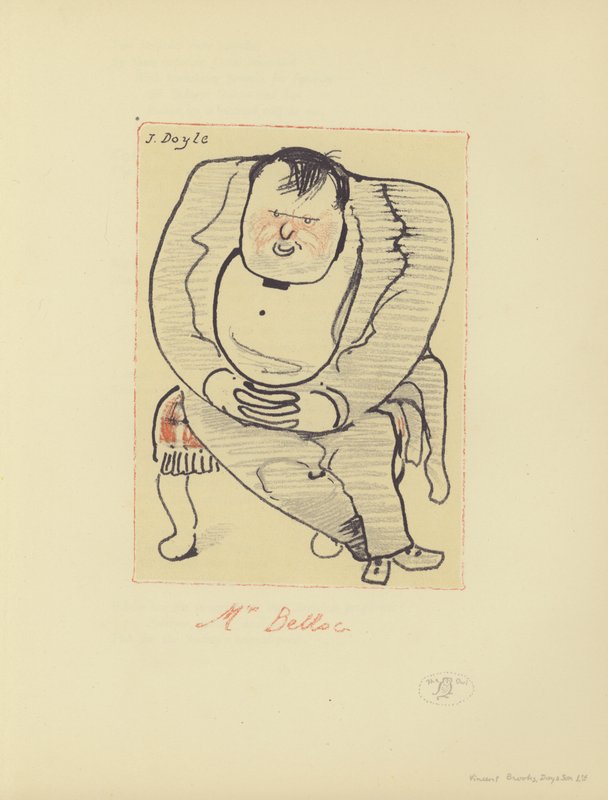 Caricatura di Hilaire Belloc, scrittore e storico anglo-francese da John  Doyle