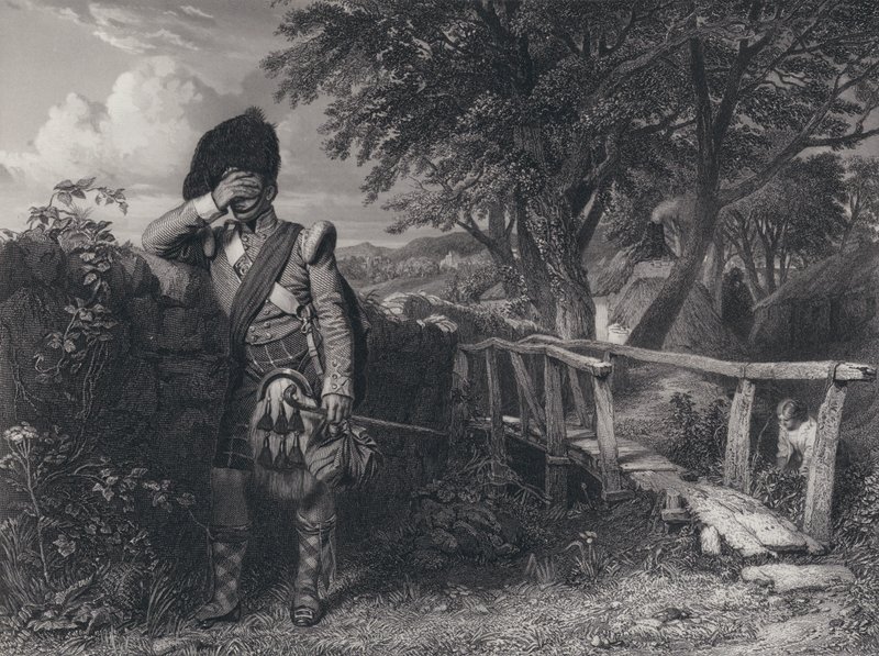 Illustrazione per Il ritorno del soldato di Robert Burns (incisione) da John (after) Faed