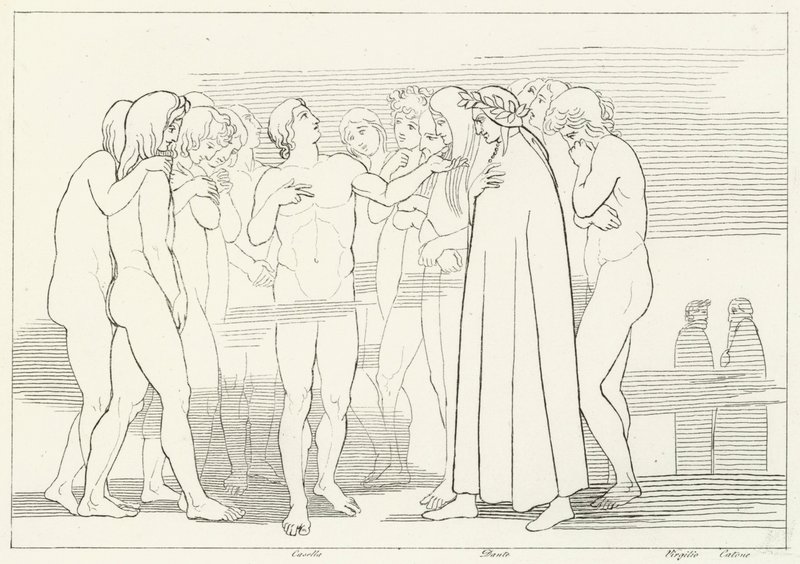 Il canto di Casella, Purgatorio, Canto 2 da John (after) Flaxman