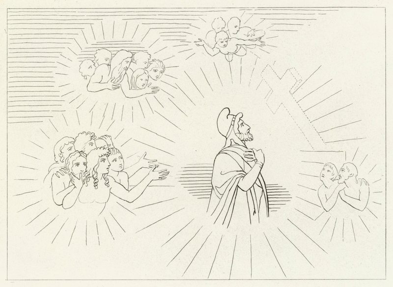 Splendori celesti, Paradiso, Canto 20 (incisione) da John (after) Flaxman