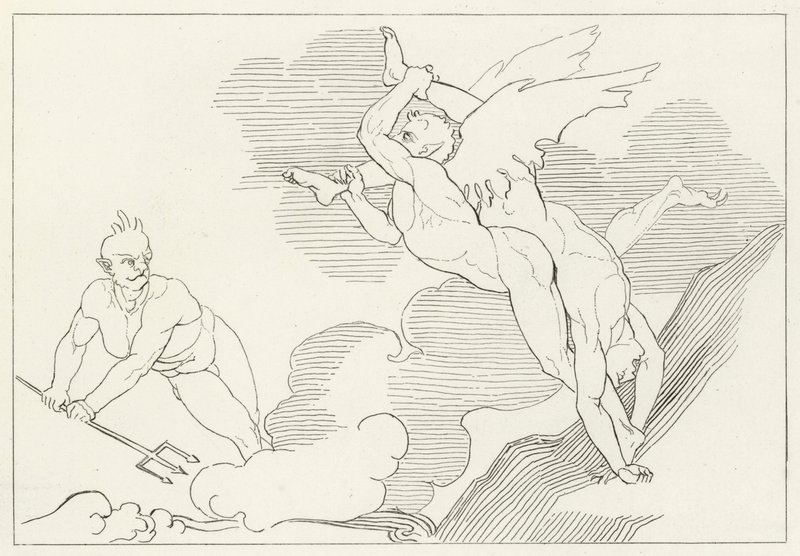 Sommità di Malebolge, Inferno, Canto 21 (incisione) da John (after) Flaxman