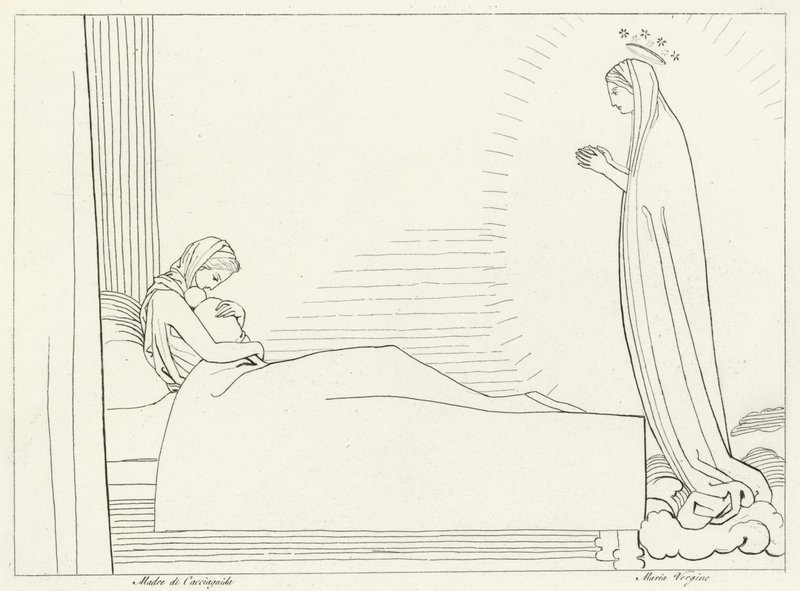 La Nascita di Cacciaguida, Paradiso, Canto 15 (incisione) da John (after) Flaxman