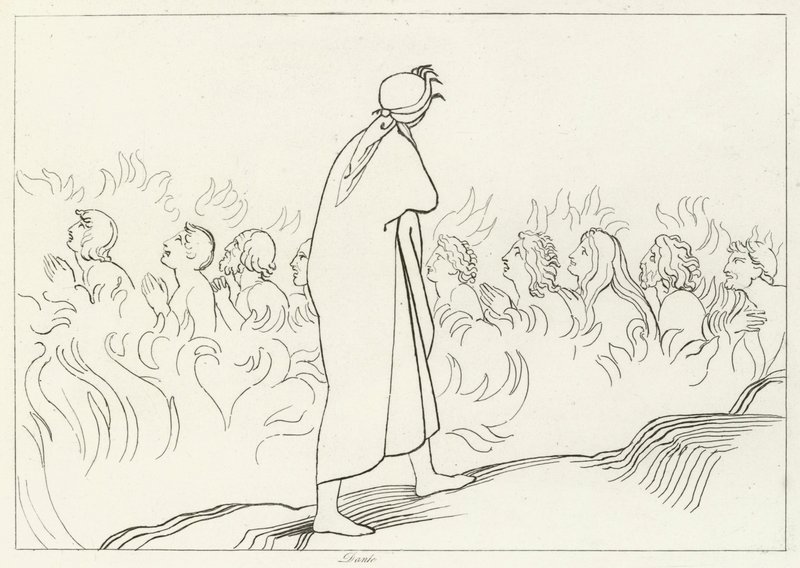 I Carnali, Purgatorio, Canto 25 (incisione) da John (after) Flaxman