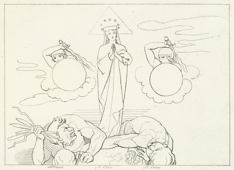 La Chiesa Militante, Paradiso, Canto 25 (incisione) da John (after) Flaxman