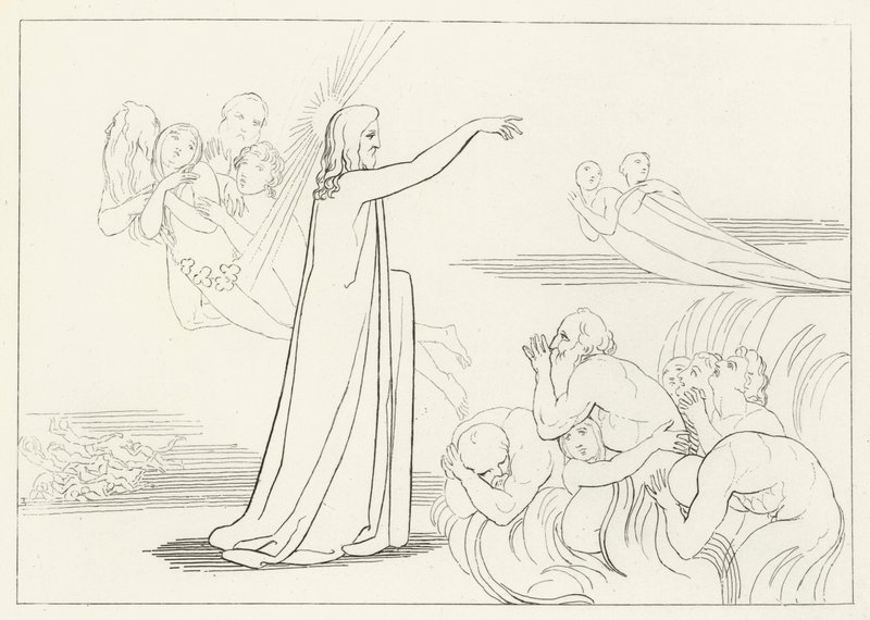 La Discesa di Cristo, Inferno, Canto 4 (incisione) da John (after) Flaxman