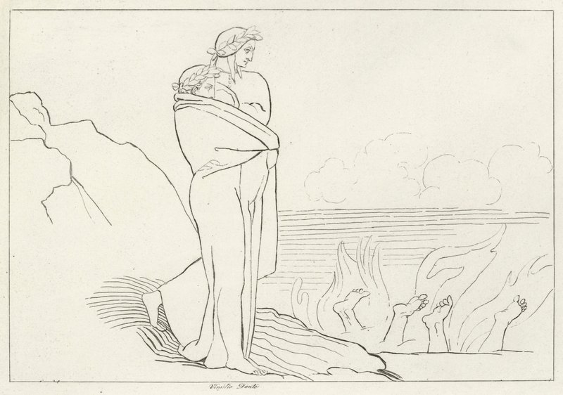 Il golfo della simonia, Inferno, Canto 19 da John (after) Flaxman