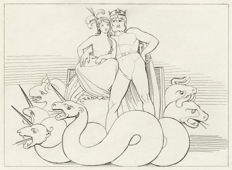 Gli Intrighi della Chiesa, Purgatorio, Canto 32 (incisione) da John (after) Flaxman