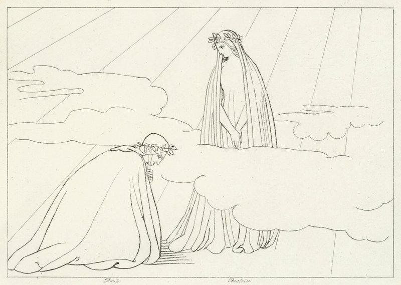 La sfera lunare, Paradiso, Canto 2 (incisione) da John (after) Flaxman