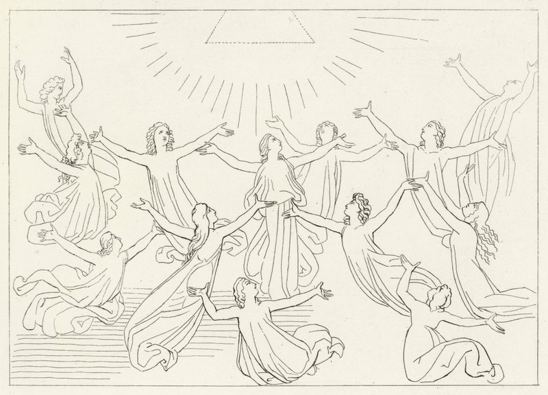 La Nona Sfera, Paradiso, Canto 27 (incisione) da John (after) Flaxman