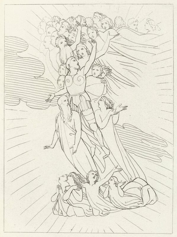 Il pianeta Giove, Paradiso, Canto 18 (incisione) da John (after) Flaxman