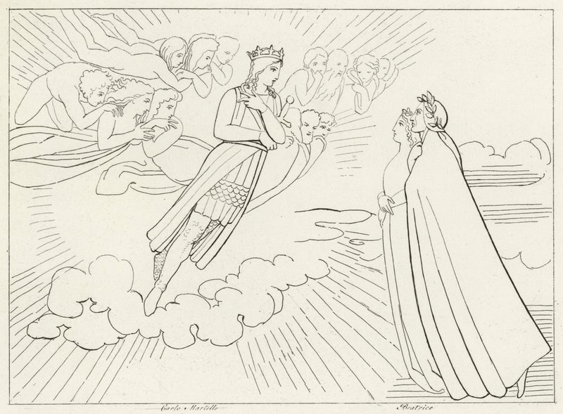 Il pianeta Venere, Paradiso, Canto 8 (incisione) da John (after) Flaxman