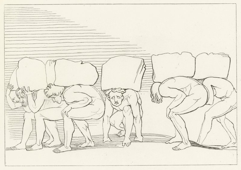 I Superbi, Purgatorio, Canto 11 (incisione) da John (after) Flaxman