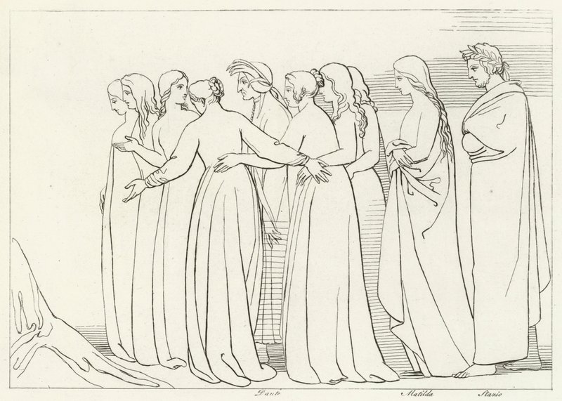 Il fiume Eunoè, Purgatorio, Canto 33 da John (after) Flaxman