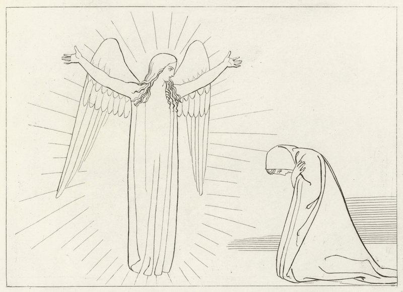 Il saluto, Purgatorio, Canto 10 (incisione) da John (after) Flaxman